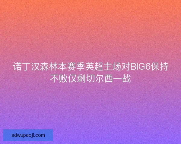 诺丁汉森林本赛季英超主场对BIG6保持不败仅剩切尔西一战